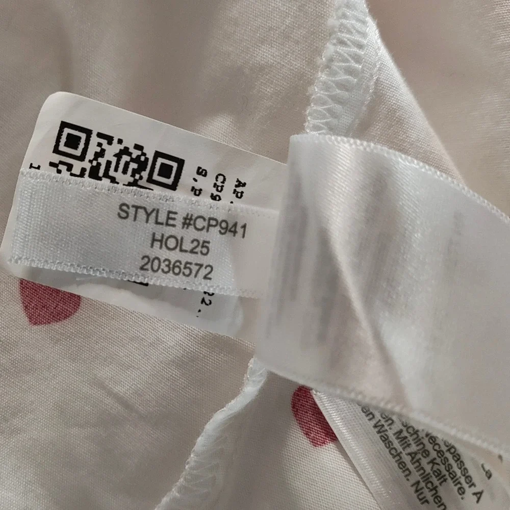 J. Crew NEW Heart Print Button Down Shirt White Ruffle Collar Cute Small NWT